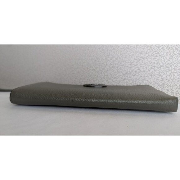 Coach L Zip Wallet Wristlet In Refined Grain Leather Olive Green Gunmetal 53413 - Picture 4 of 12